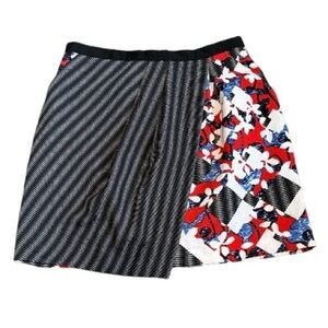 Peter Pilotto skirt contrasting abstract faux wrap sz 10 target collaboration